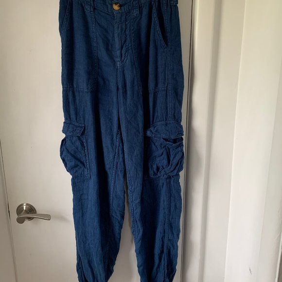 UO Linen Cargo Skate Pant - Picture 3 of 4